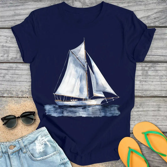 Elegant Watercolor Sailboat
