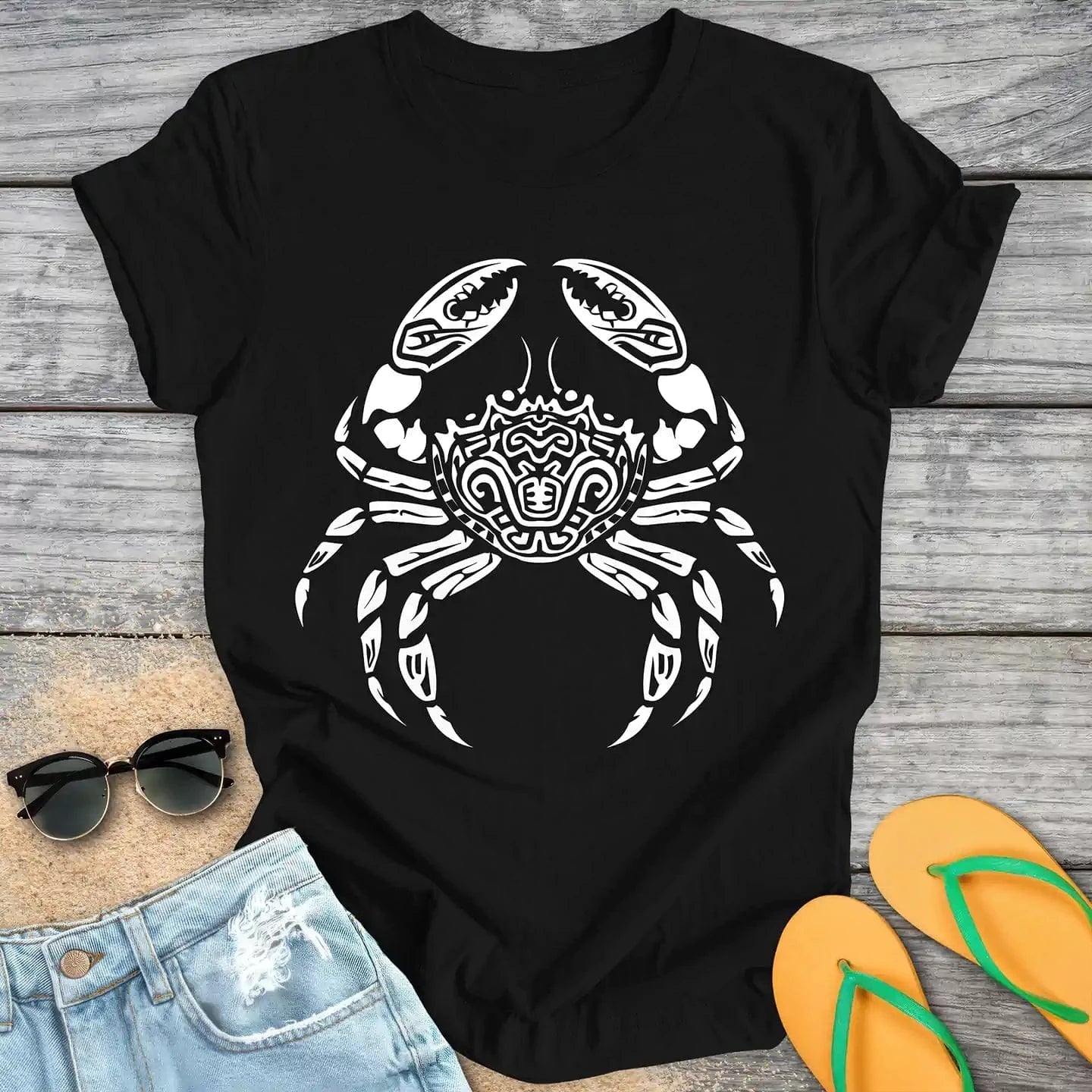 Tribal Crab Tattoo