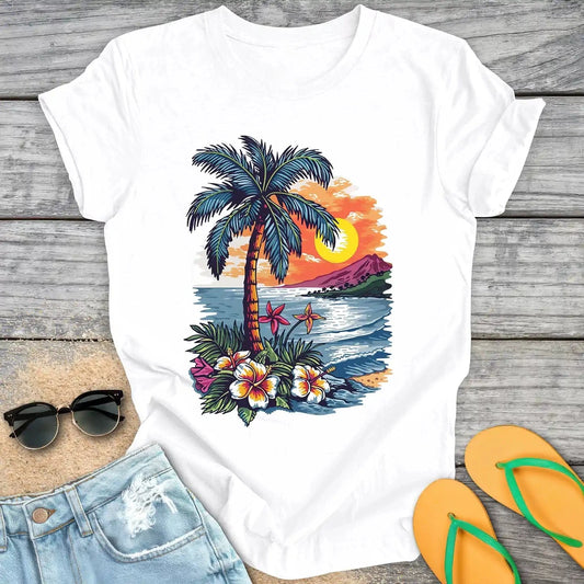 Vibrant Retro Hawaii Beach