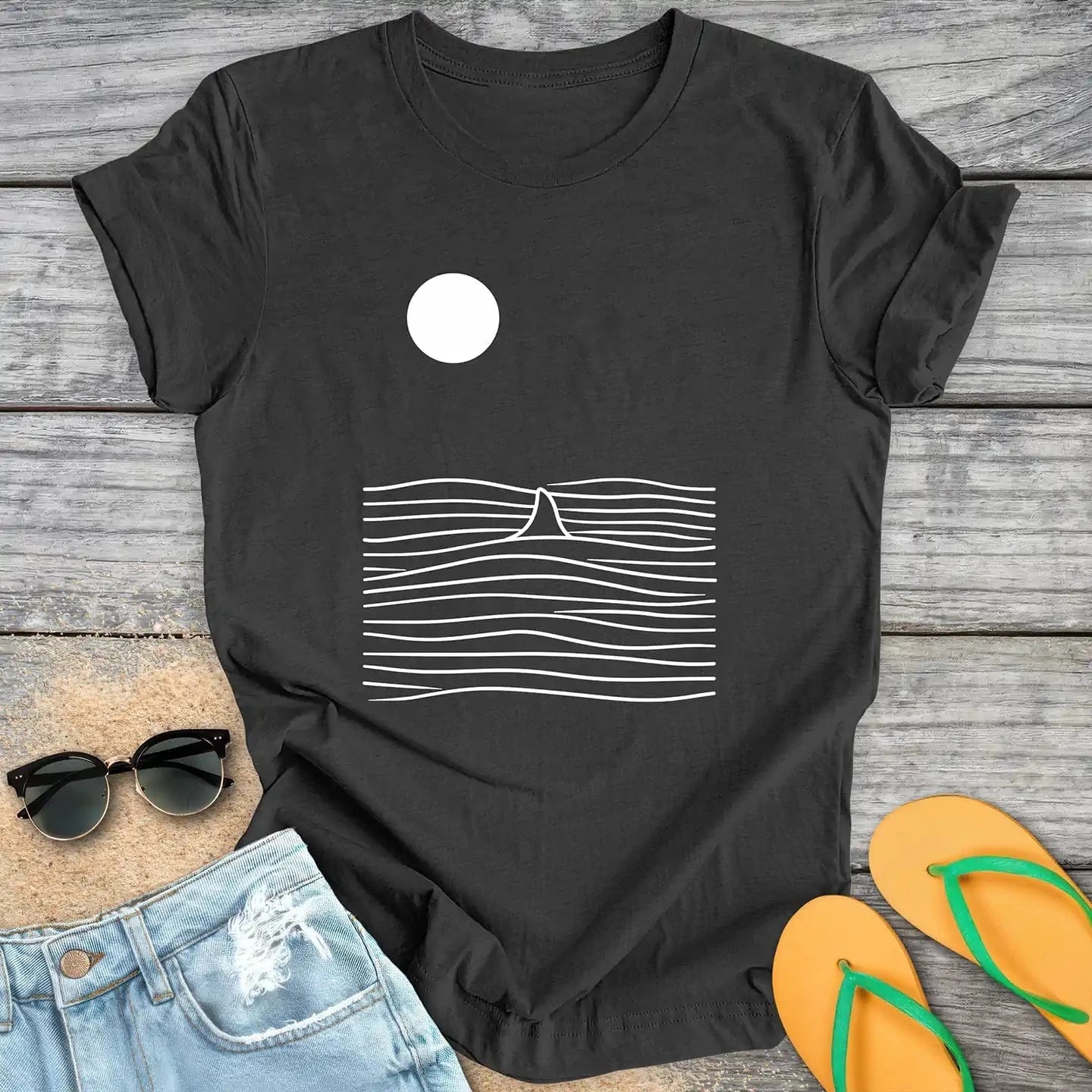 Minimalist Shark Fin At Night