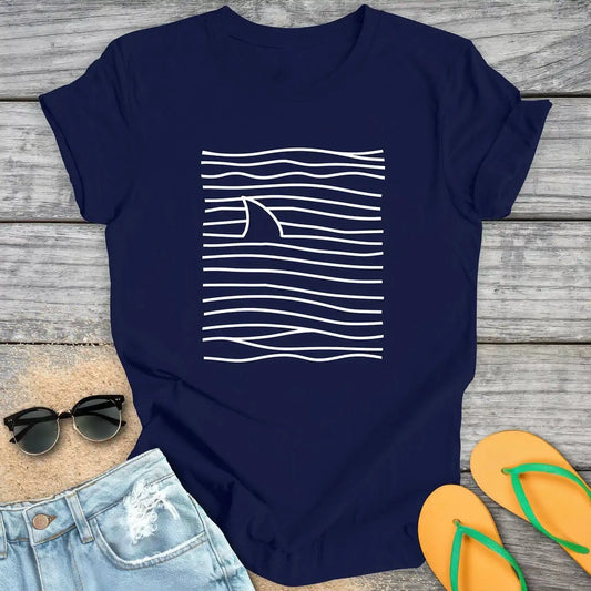 Minimalist Shark Line Drawing