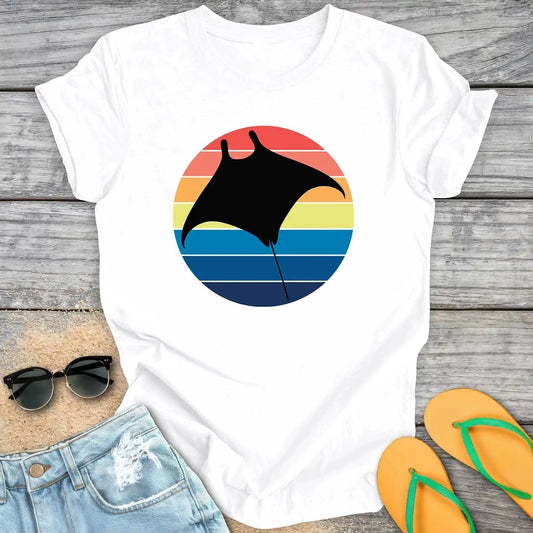 Manta Ray Silhouette Sunset