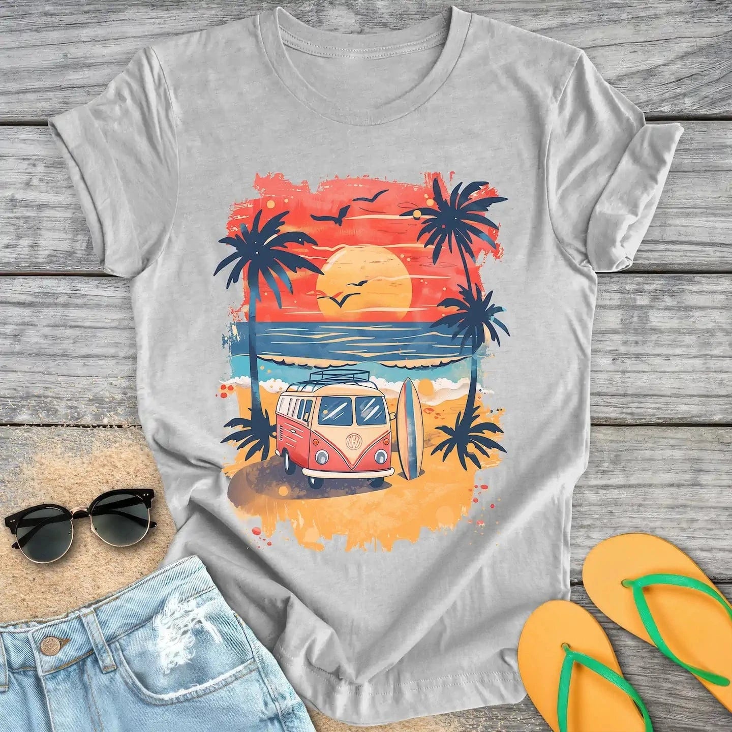 Retro Surfer Beach Van