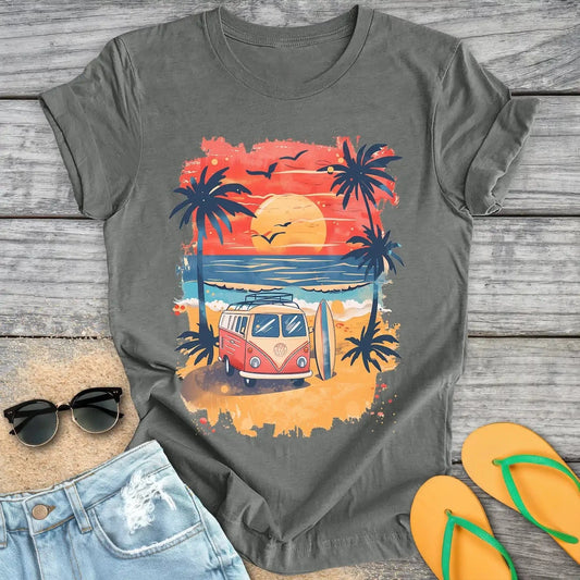 Retro Surfer Beach Van