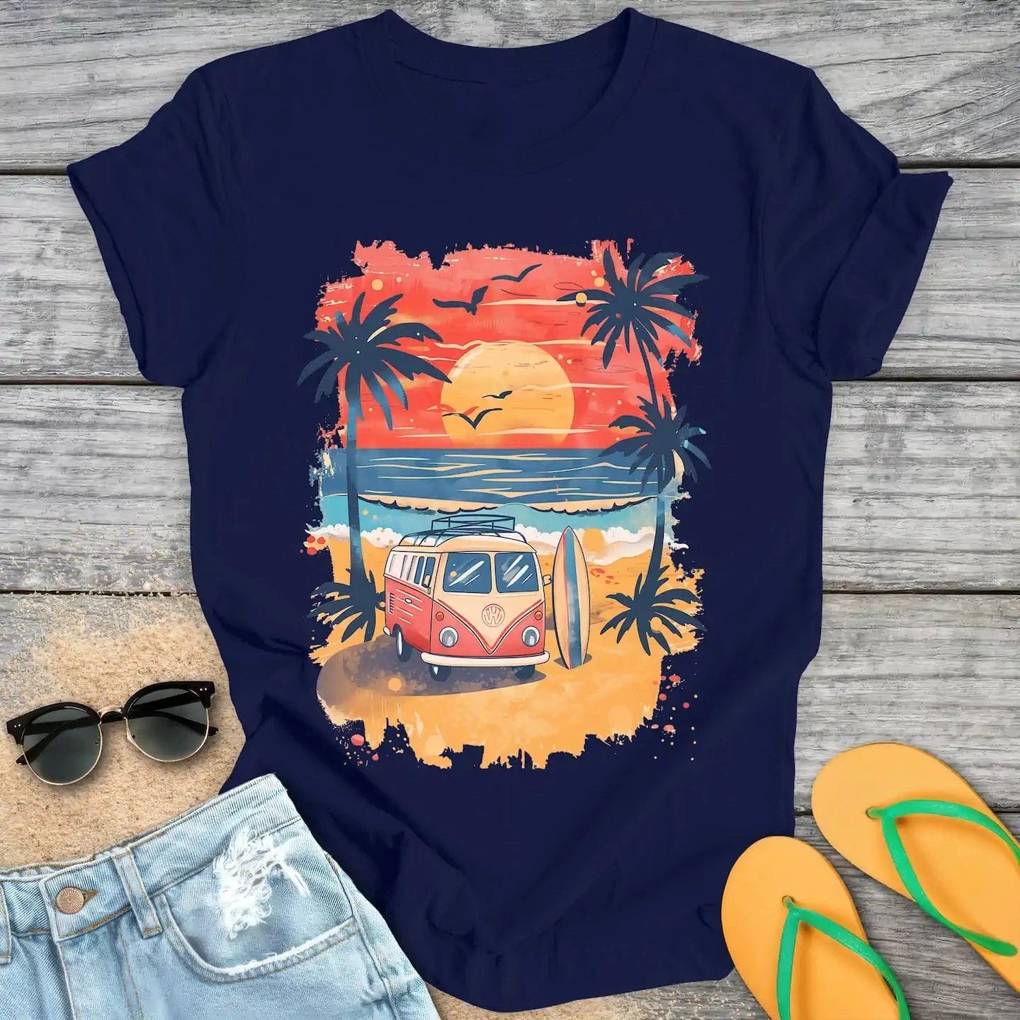 Retro Surfer Beach Van