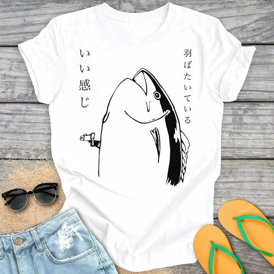 Japanese Fish Holding A Gun