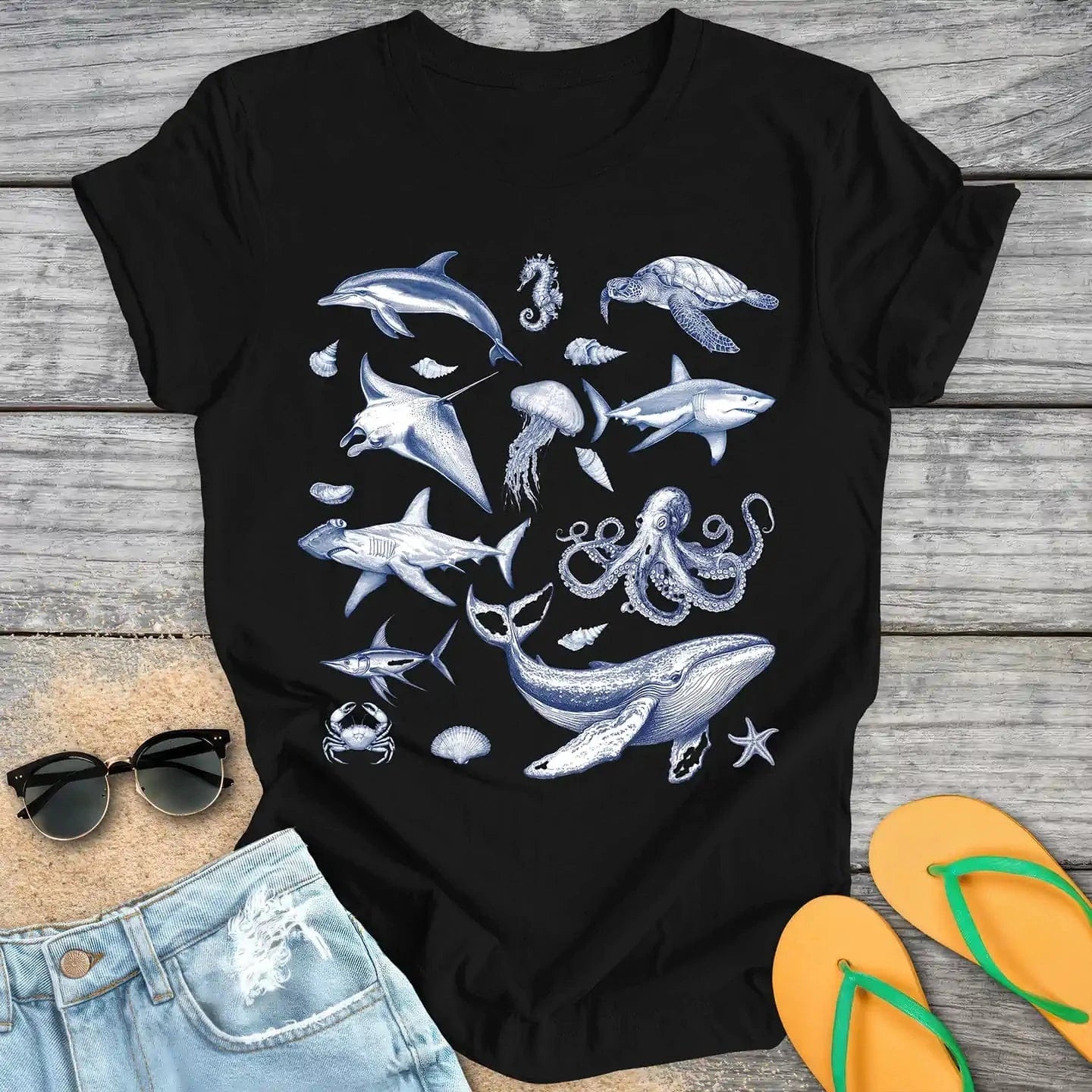 Sea Animals 90s Retro