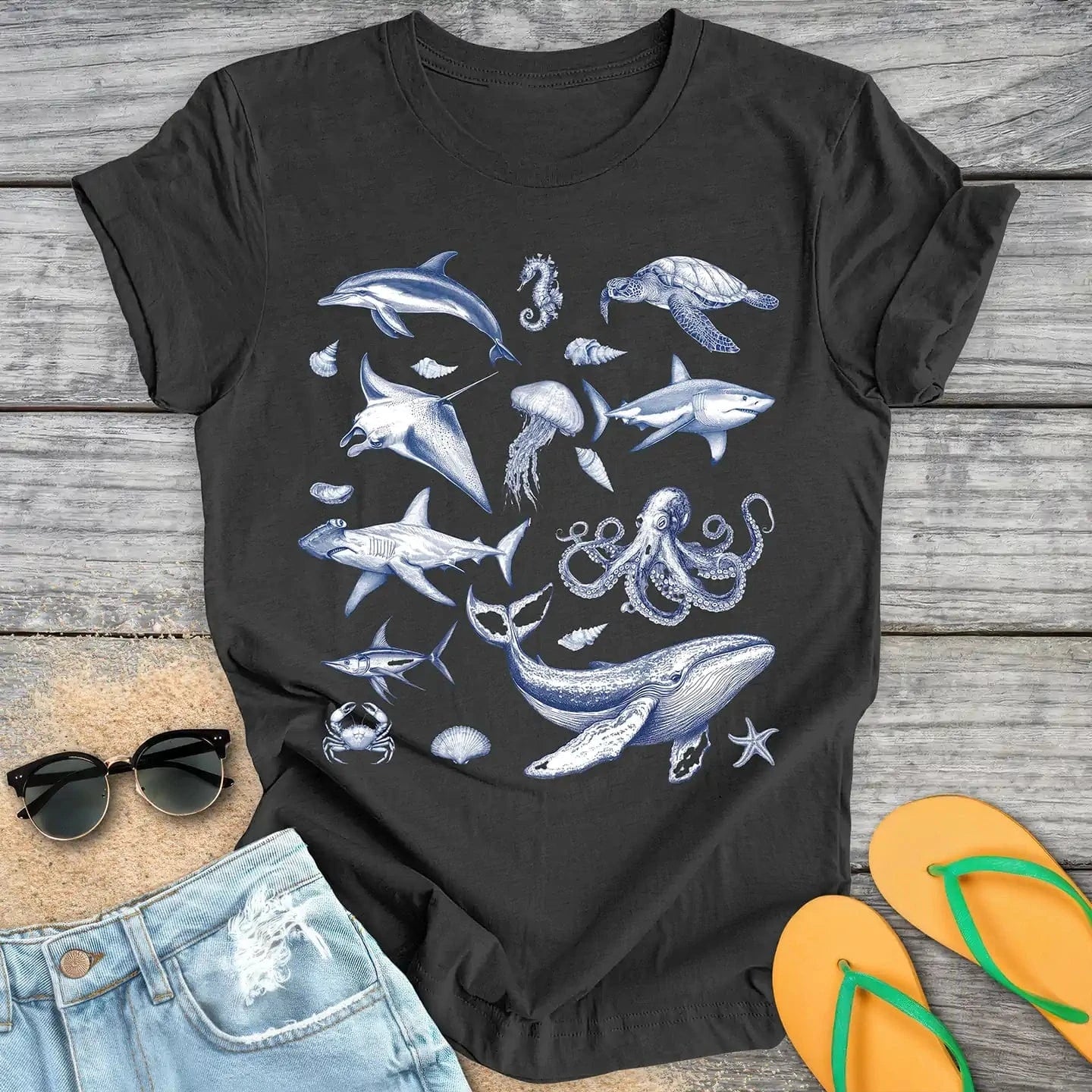 Sea Animals 90s Retro