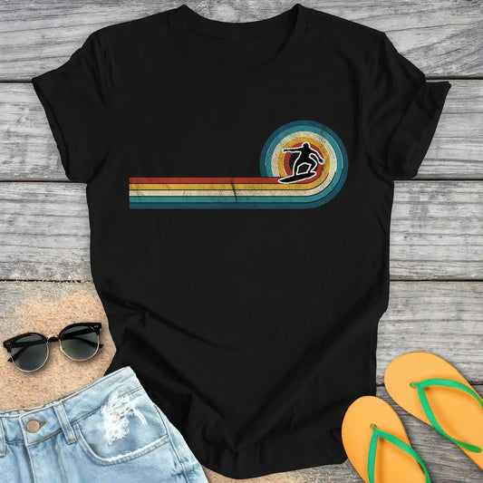 Vintage Rainbow Wave Surfer