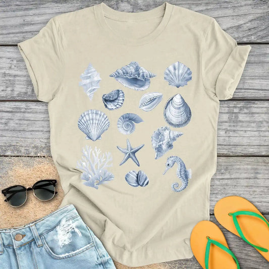 Vintage Seashells Cyanotype