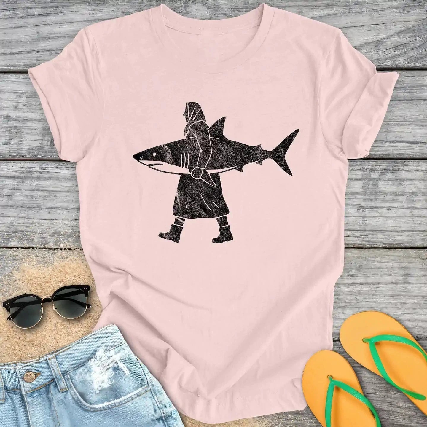 Fisherwoman With Shark