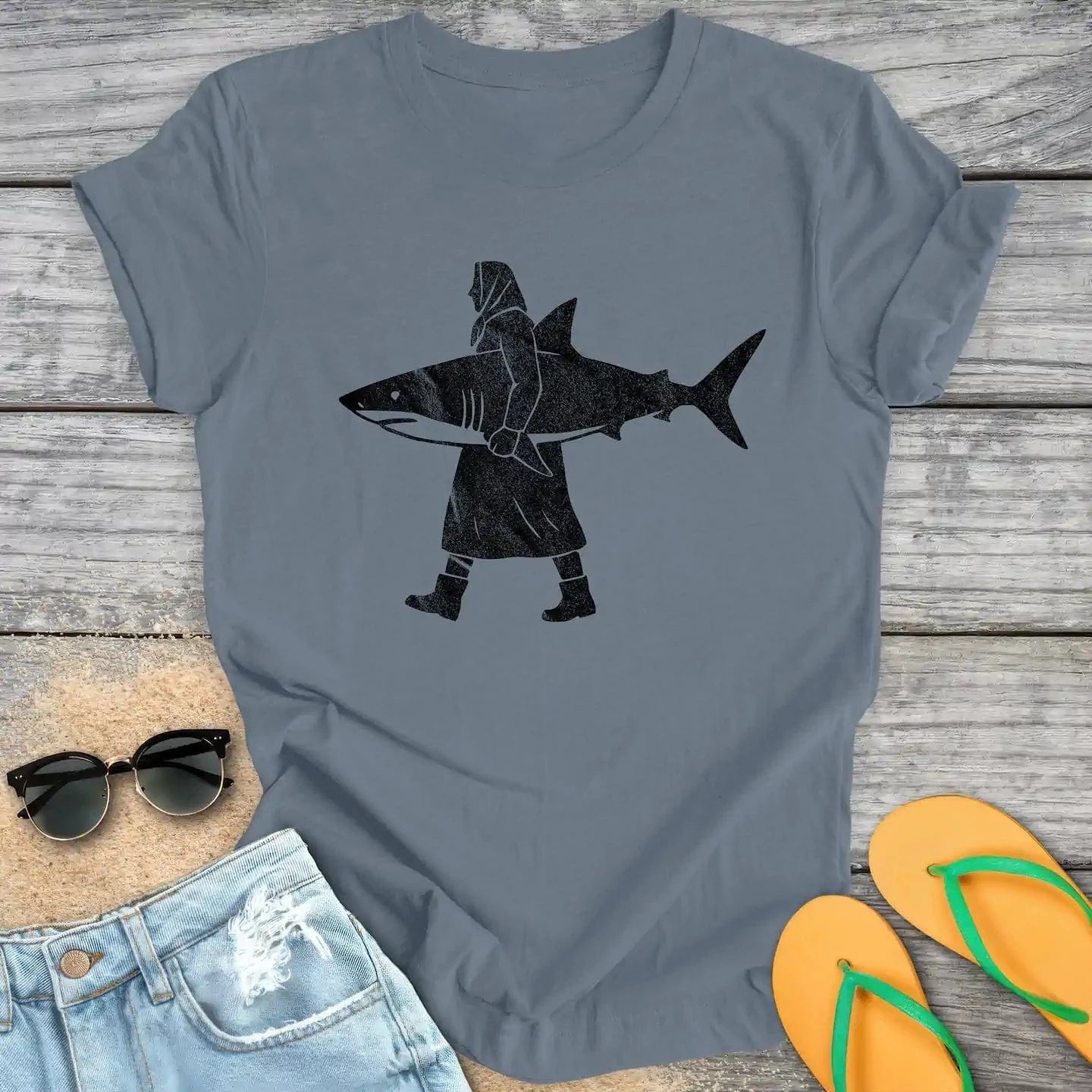 Fisherwoman With Shark