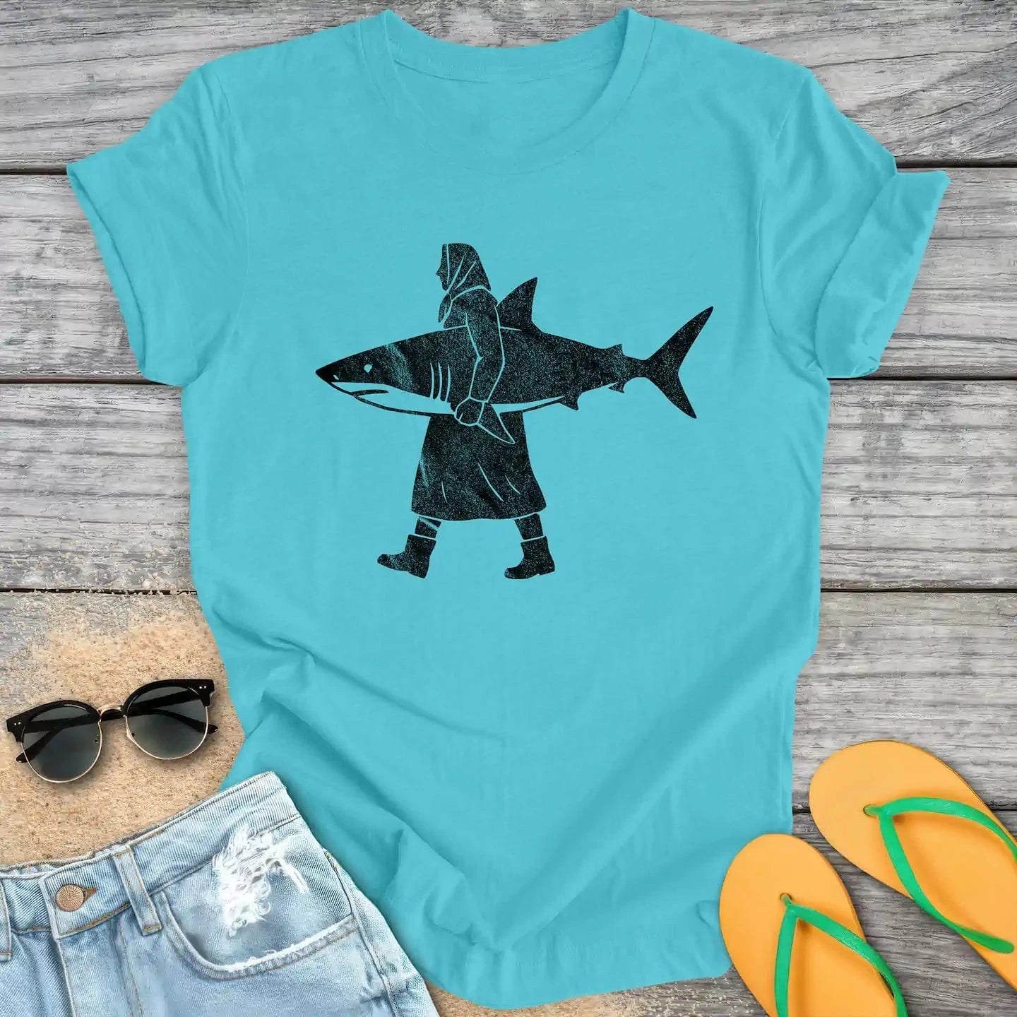 Fisherwoman With Shark