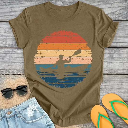 Retro Vintage Kayaker Cutout