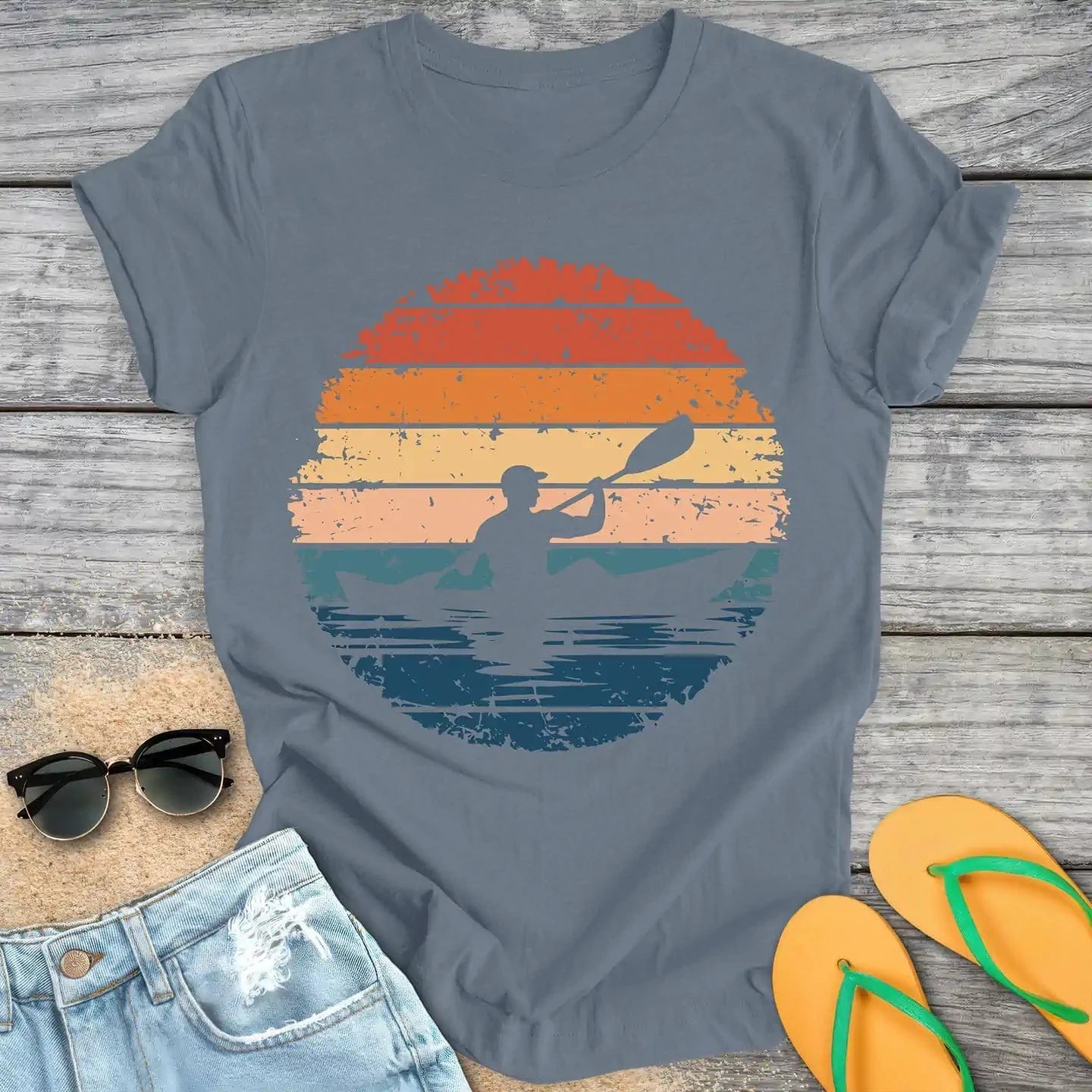 Retro Vintage Kayaker Cutout