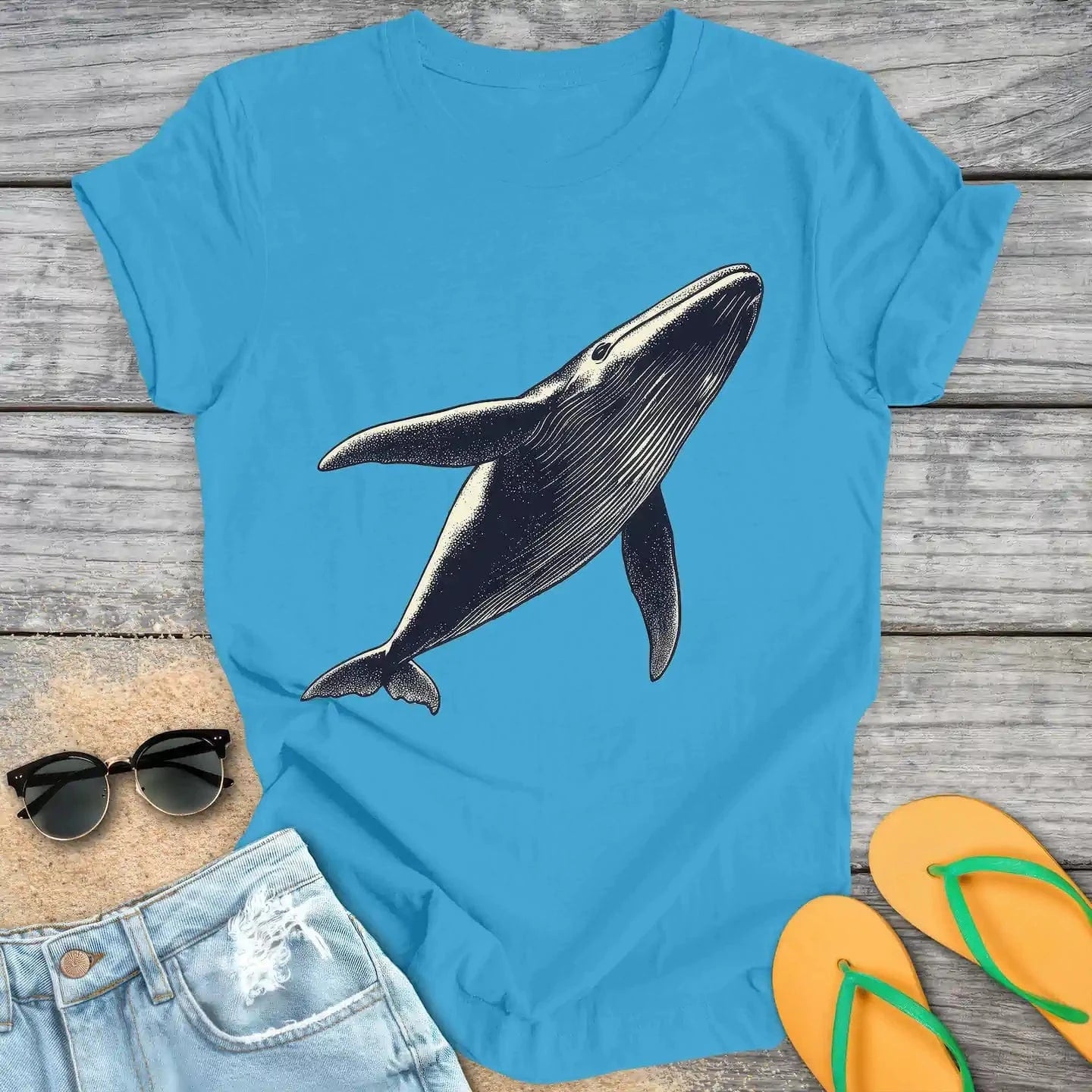 Vintage ascending Whale
