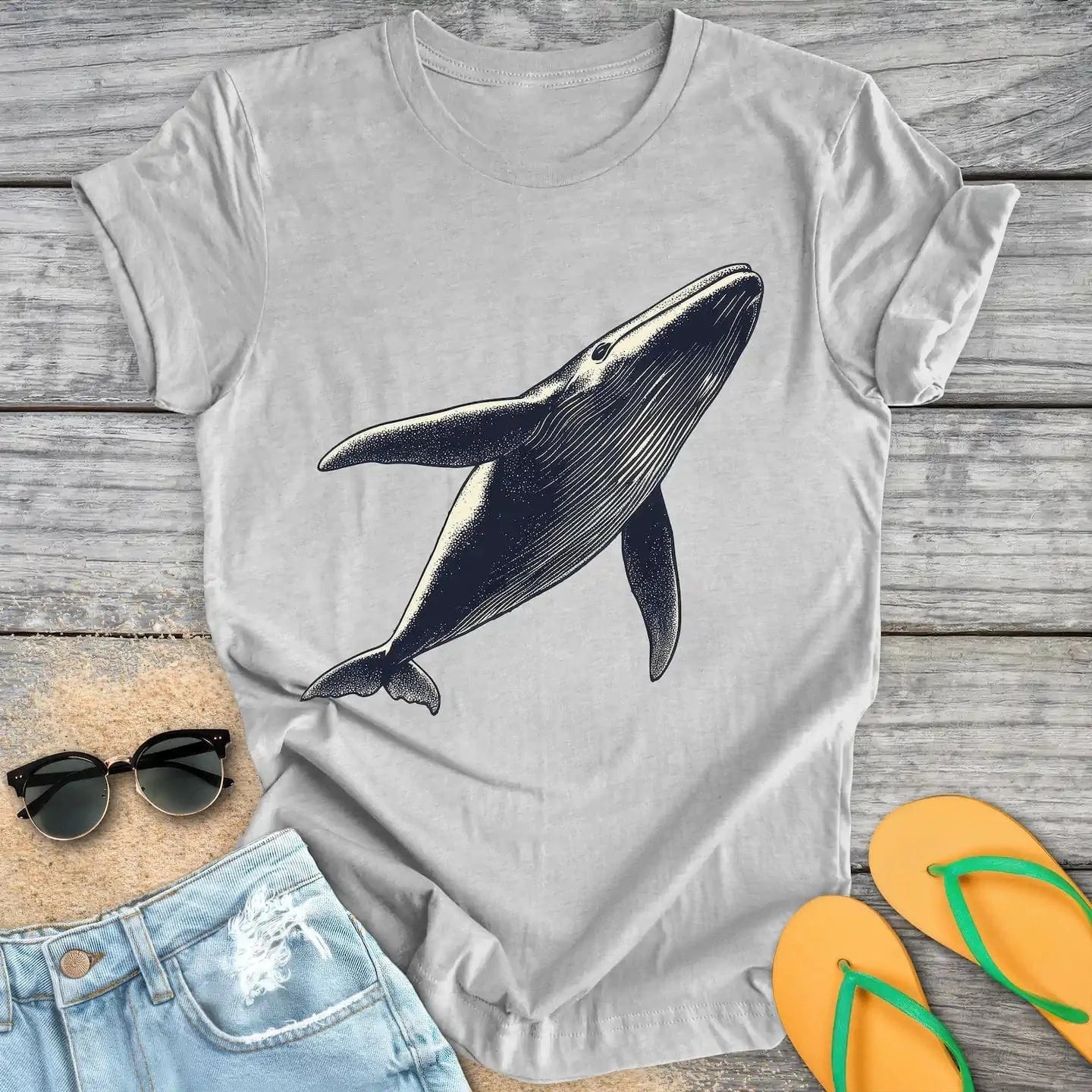Vintage ascending Whale
