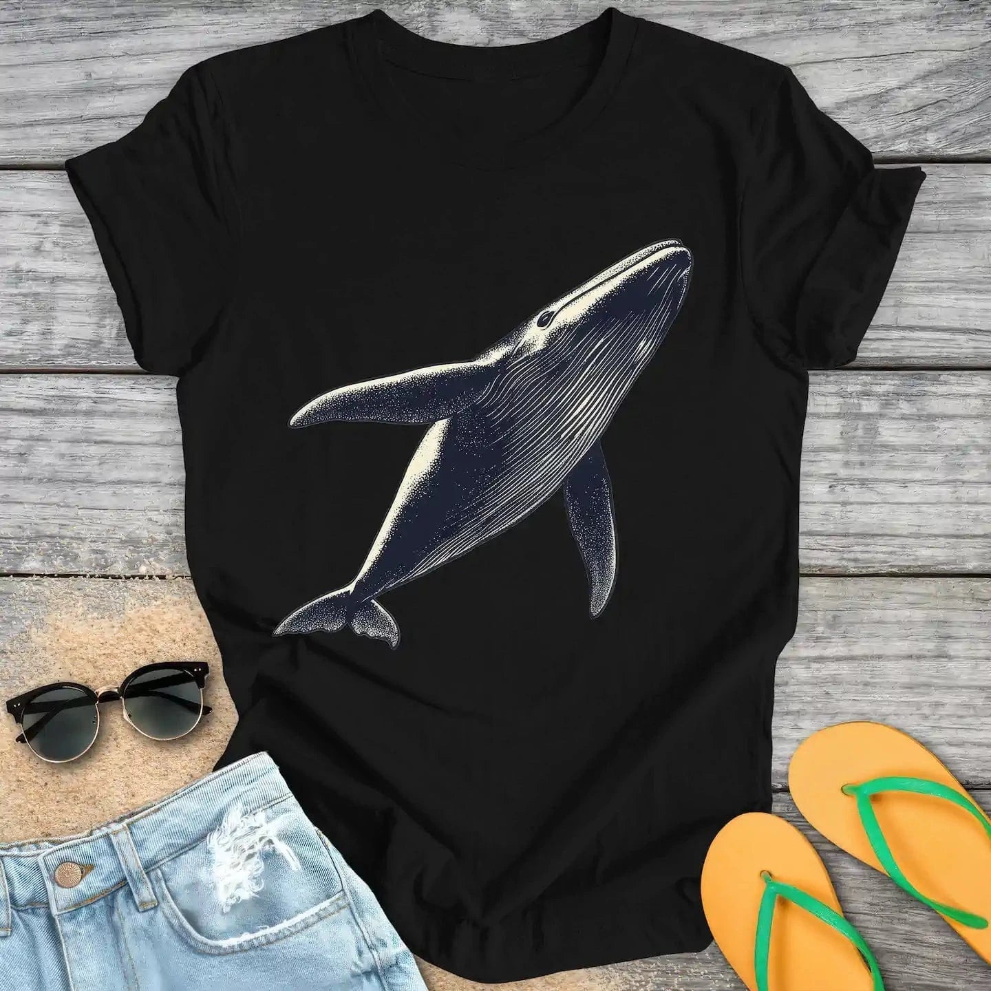 Vintage ascending Whale