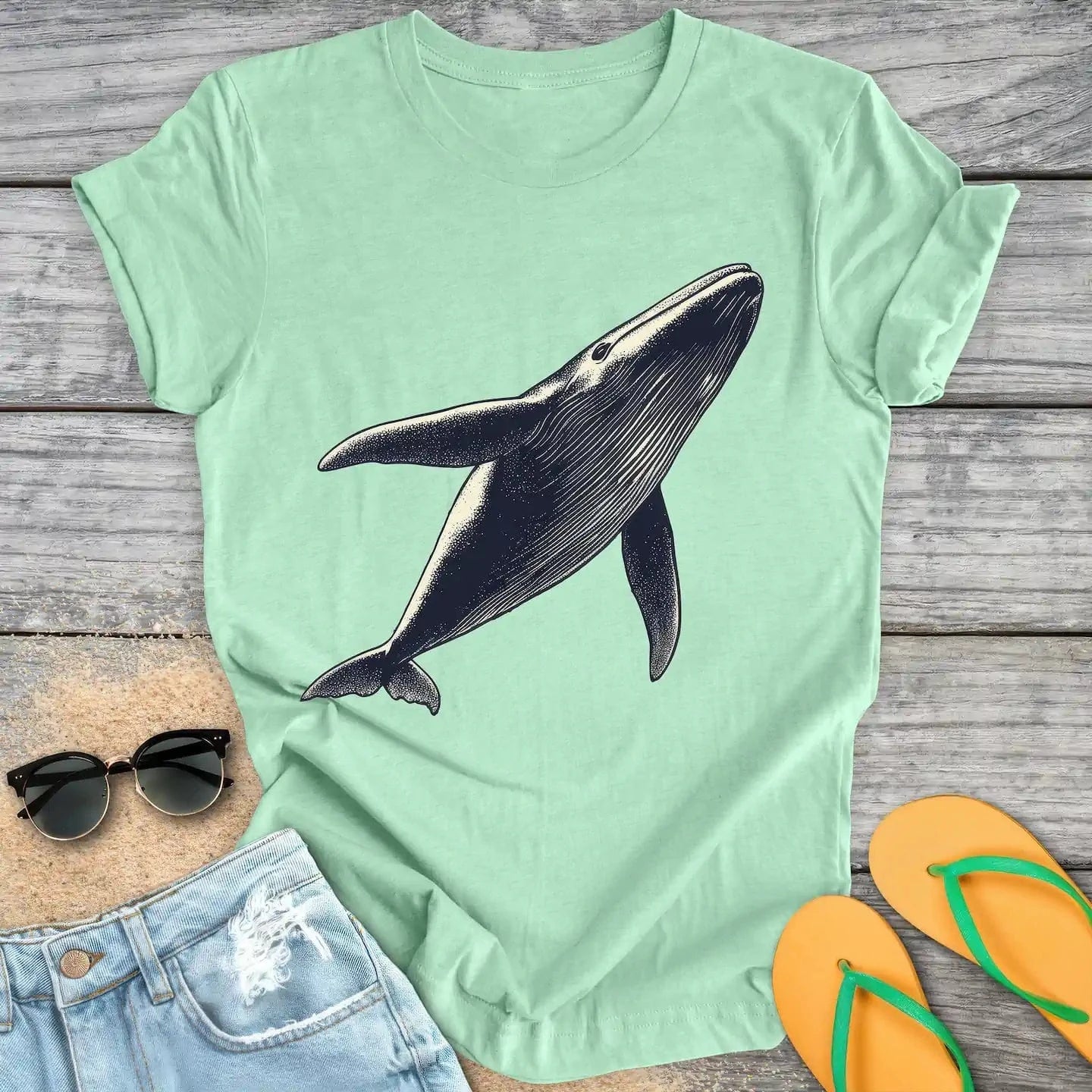 Vintage ascending Whale