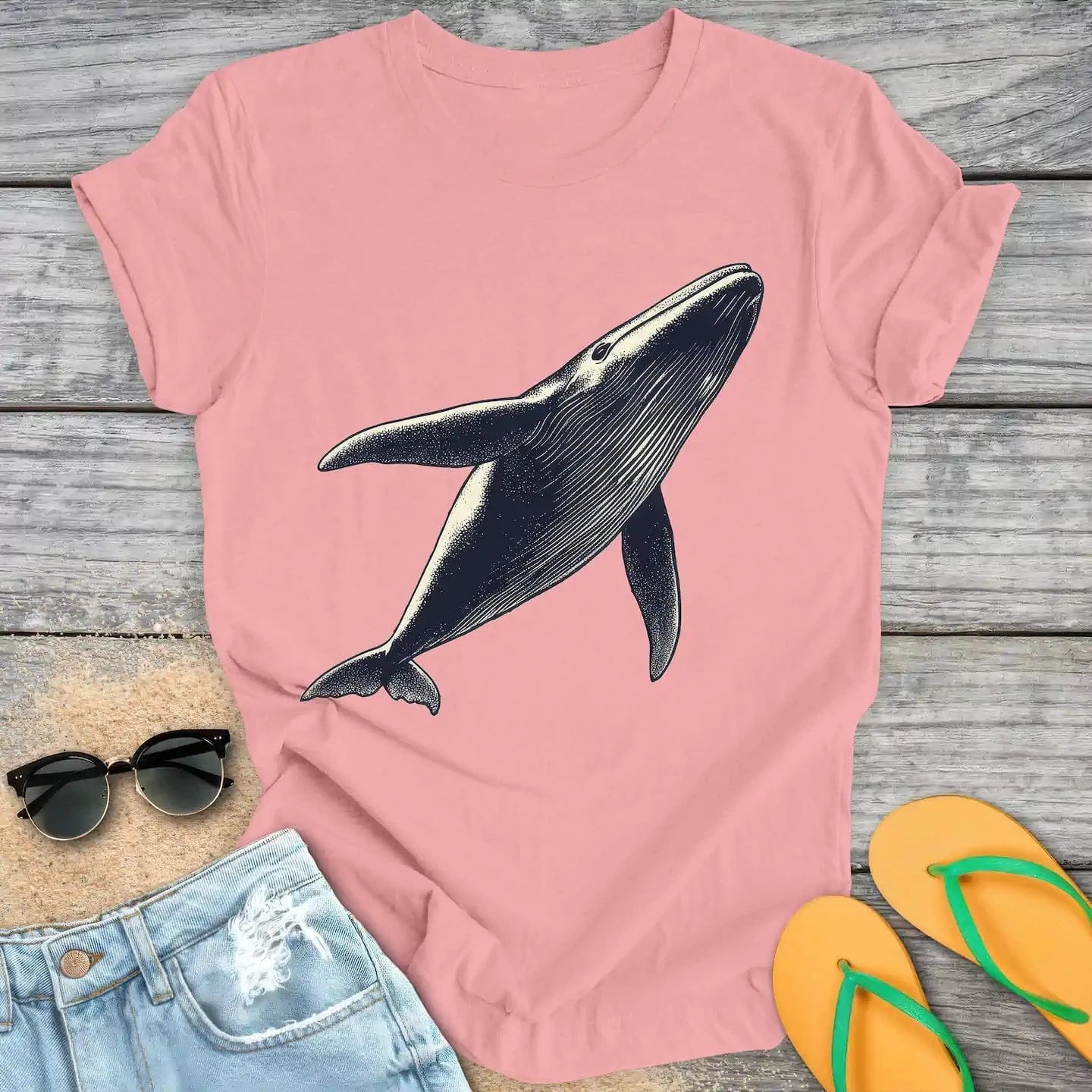 Vintage ascending Whale