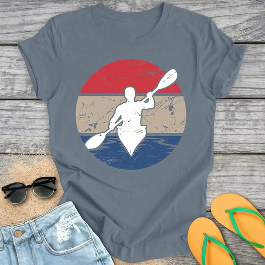 Retro Vintage Kayaker Silhouette