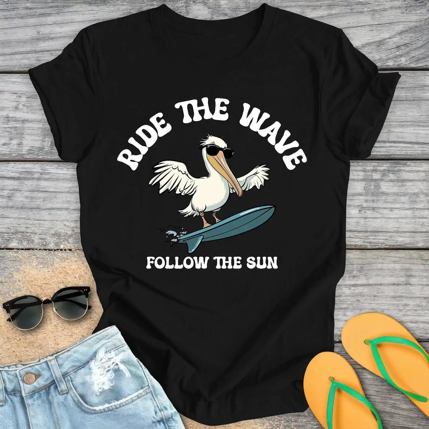 Surfing Pelican