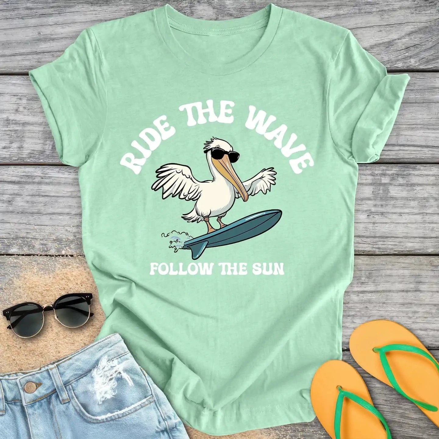Surfing Pelican
