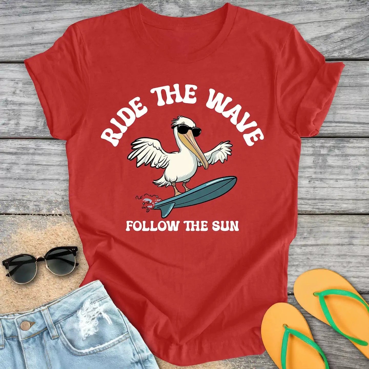 Surfing Pelican