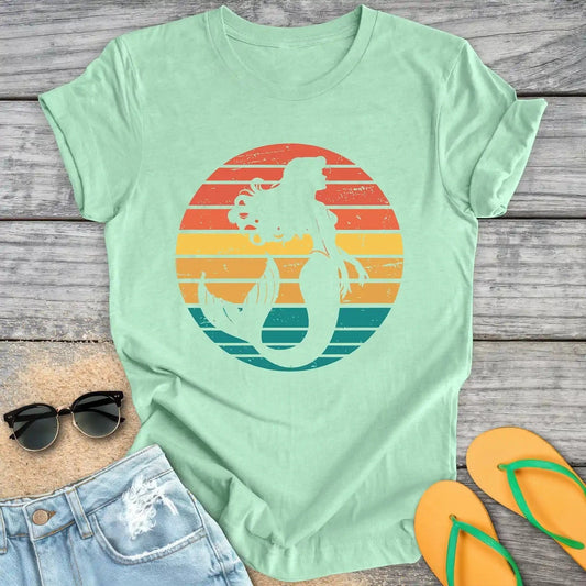 Vintage Retro Mermaid Silhouette