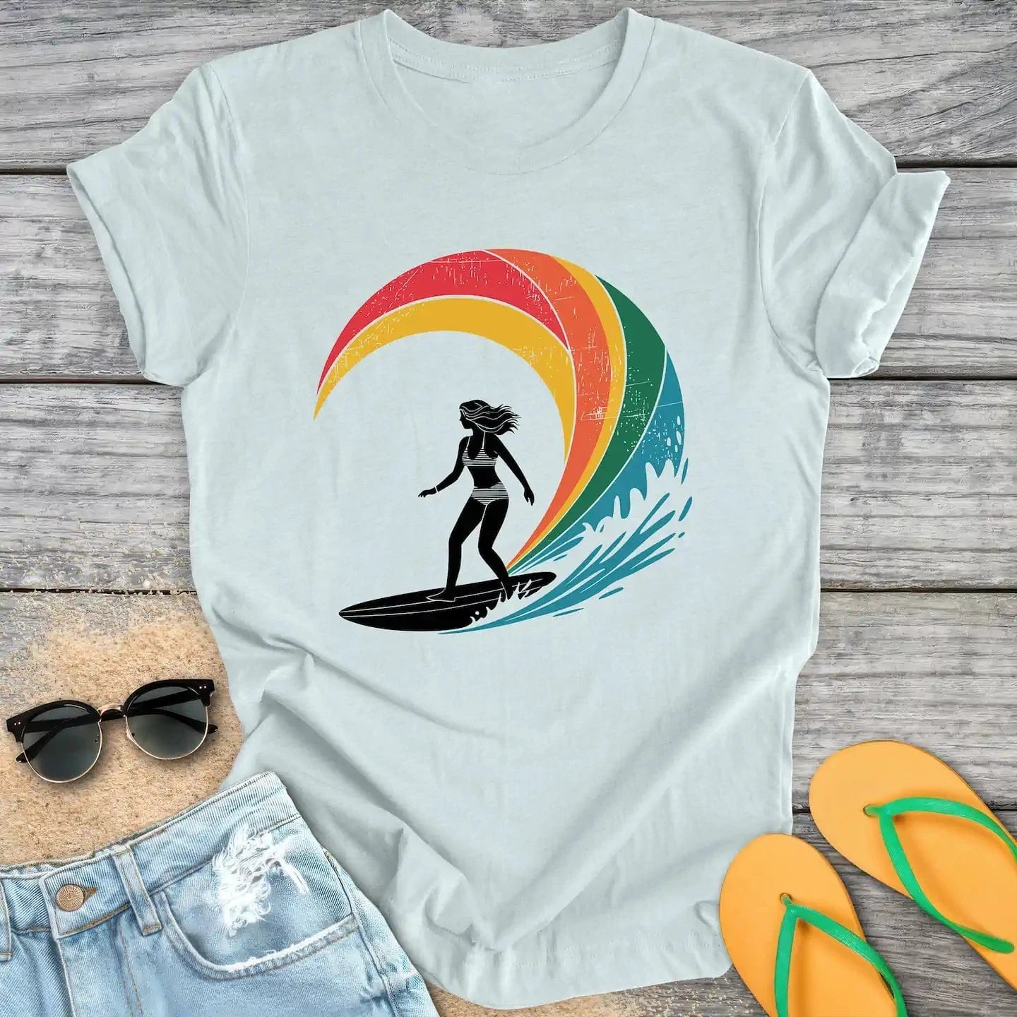 Surfer Girl Vintage Wave