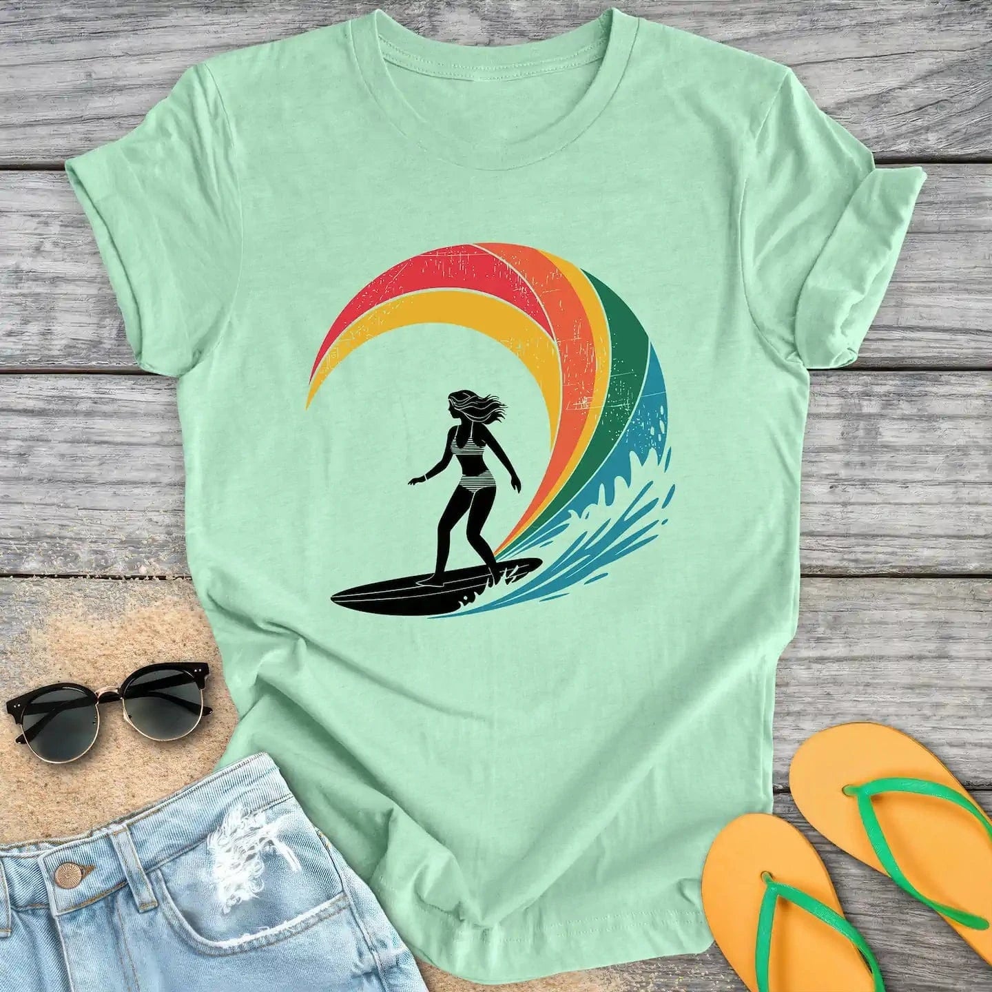 Surfer Girl Vintage Wave