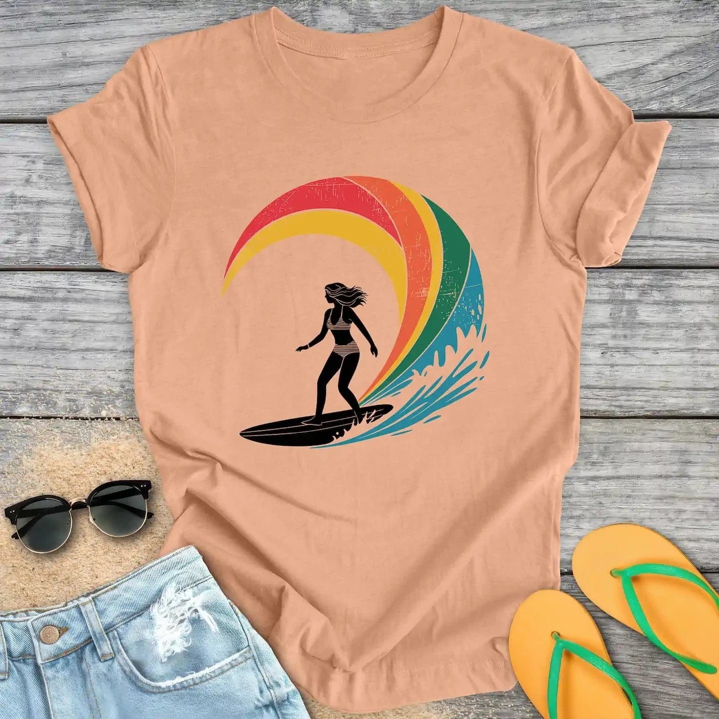 Surfer Girl Vintage Wave