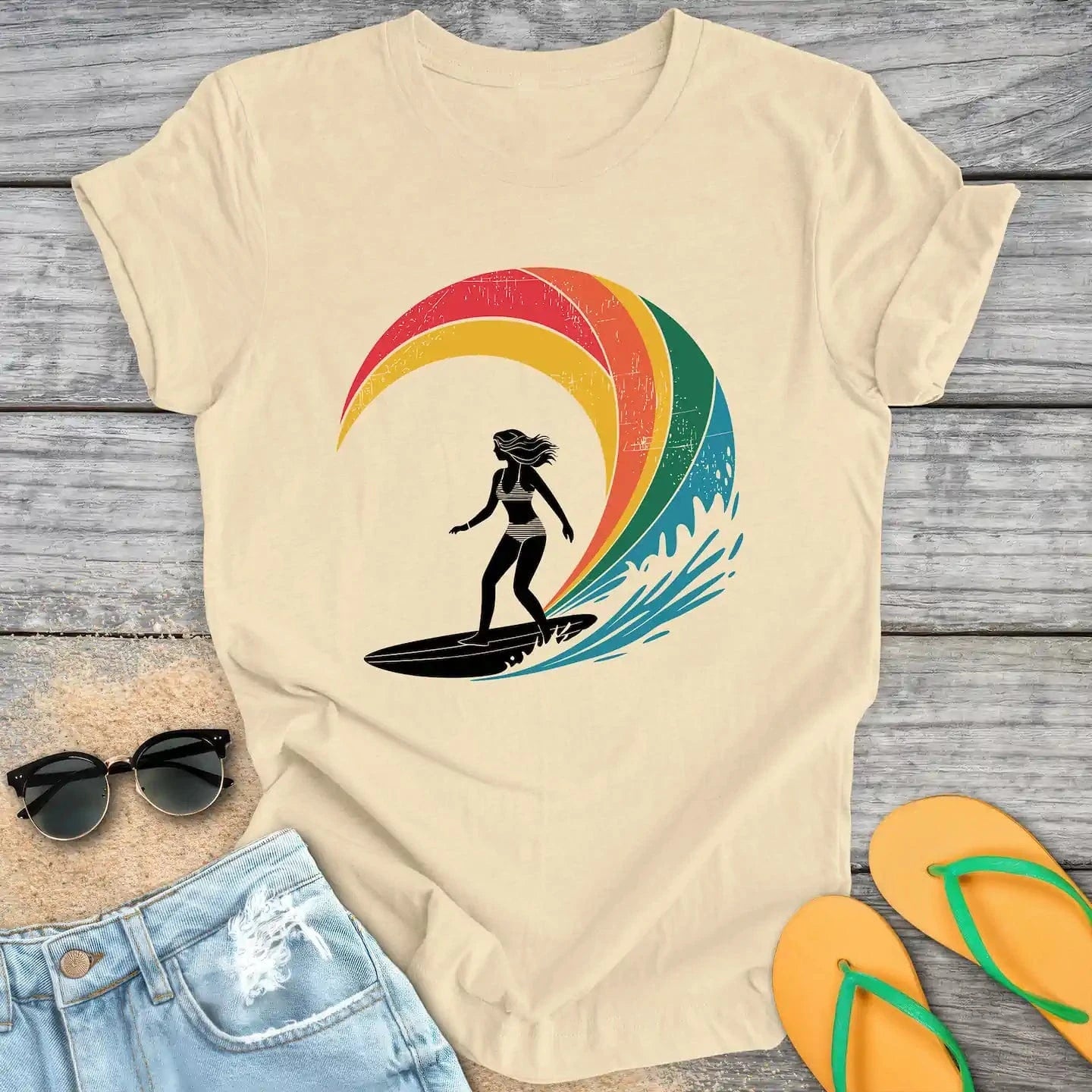 Surfer Girl Vintage Wave