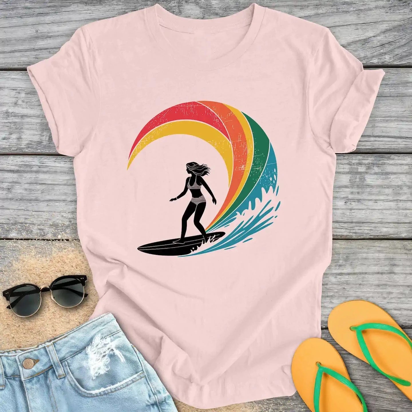 Surfer Girl Vintage Wave