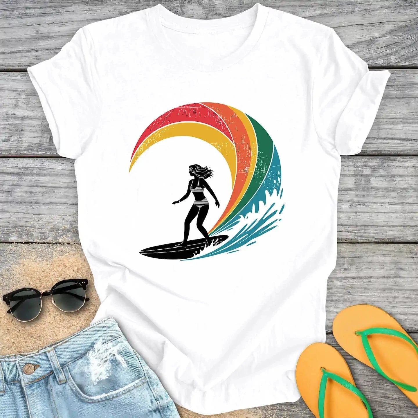 Surfer Girl Vintage Wave