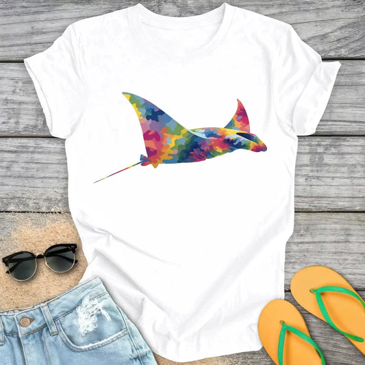 Colorful Camouflage Manta Ray
