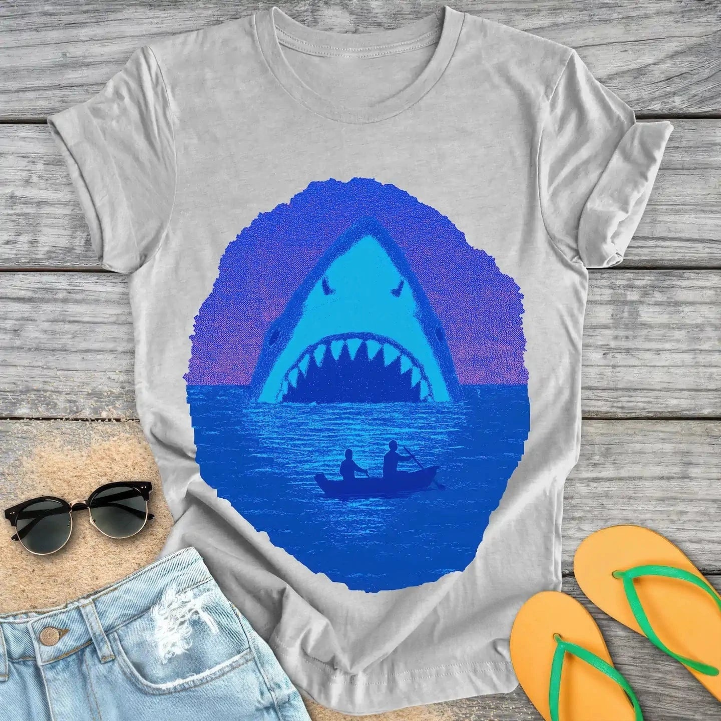 Giant Shark Tiny Boat