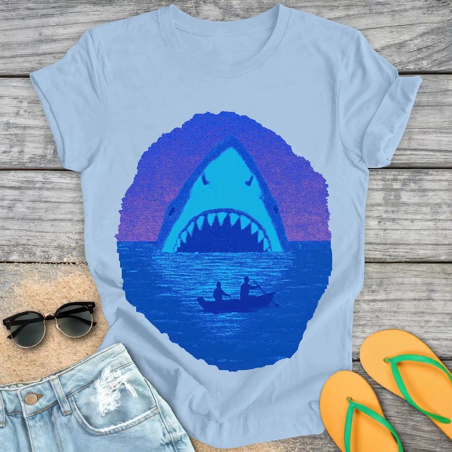 Giant Shark Tiny Boat