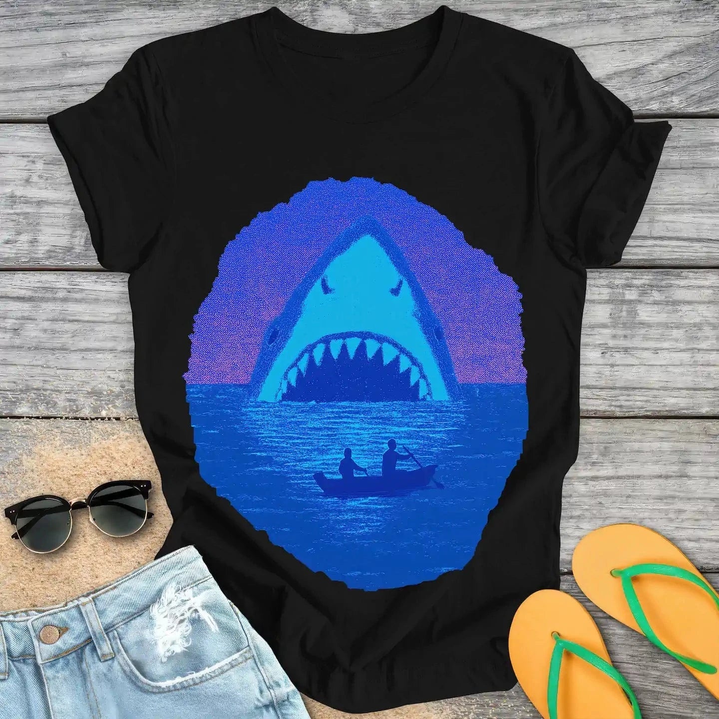 Giant Shark Tiny Boat