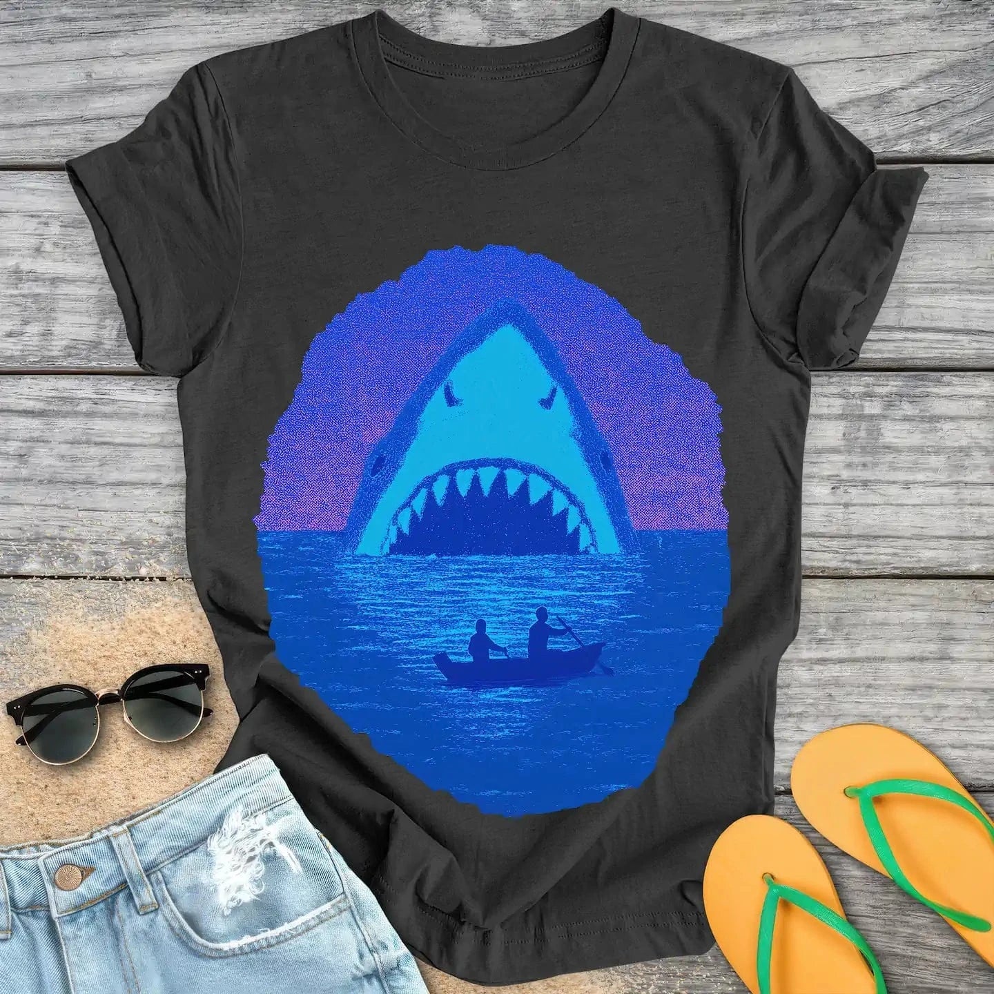 Giant Shark Tiny Boat