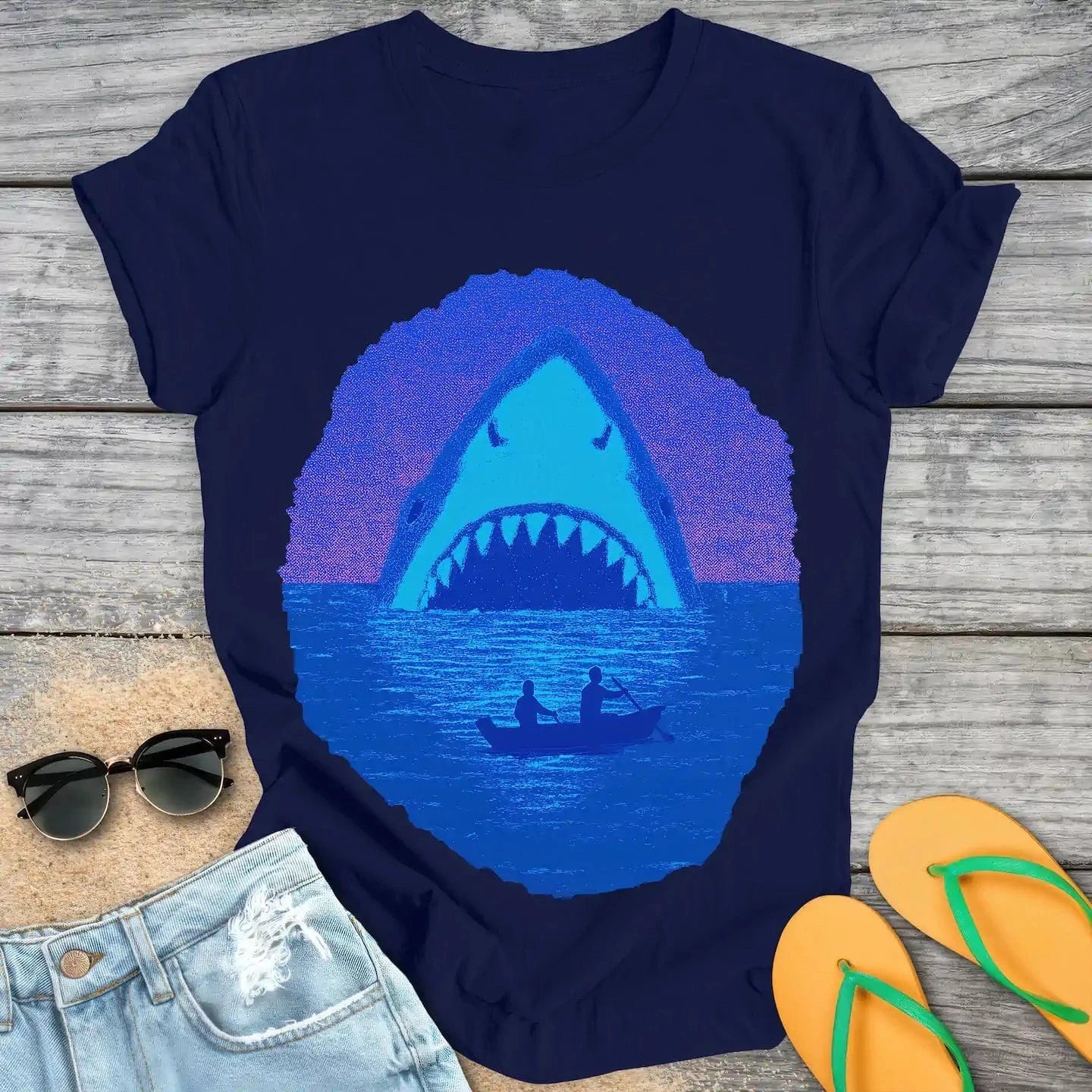 Giant Shark Tiny Boat