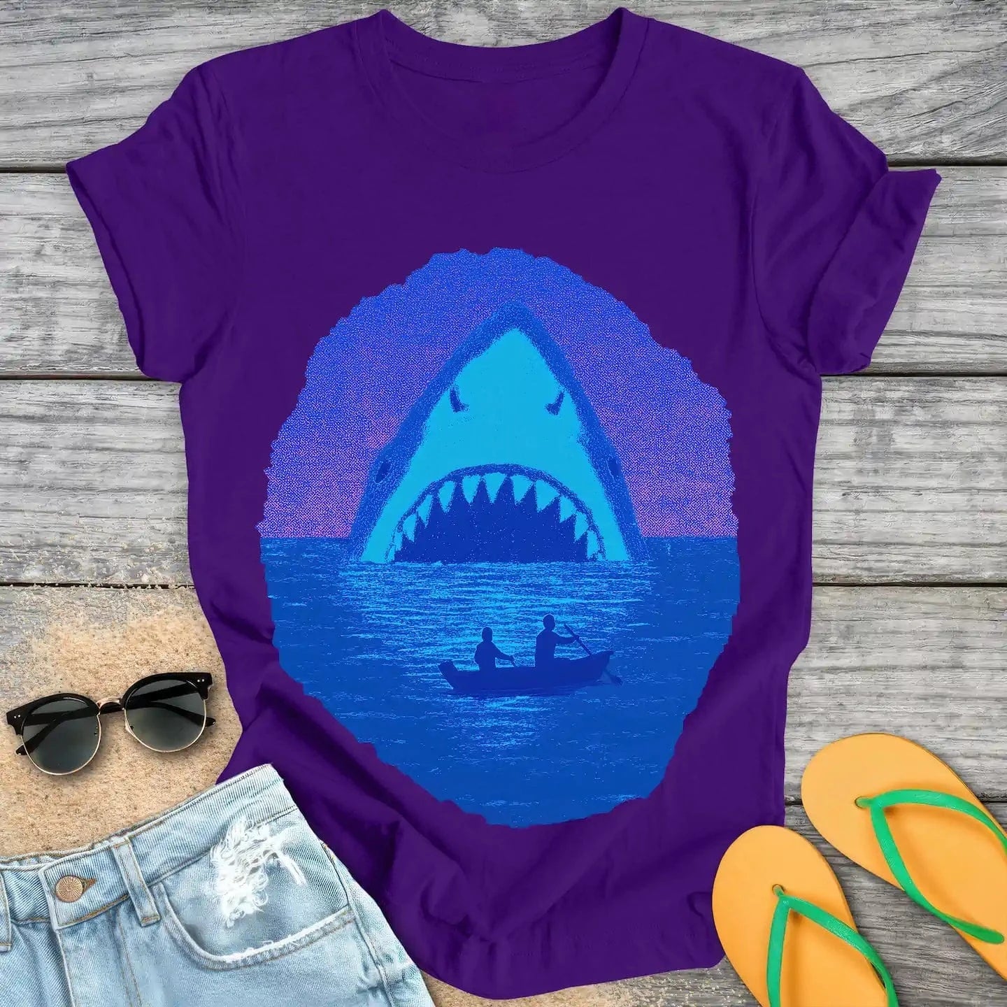 Giant Shark Tiny Boat