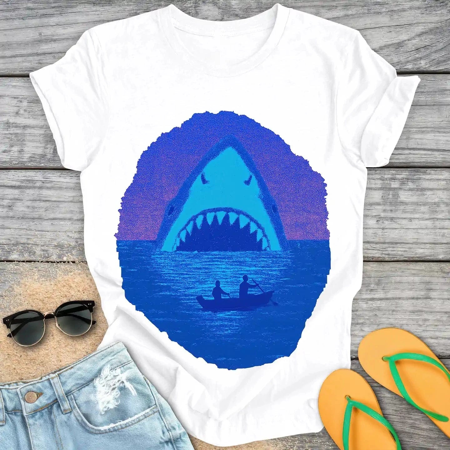 Giant Shark Tiny Boat