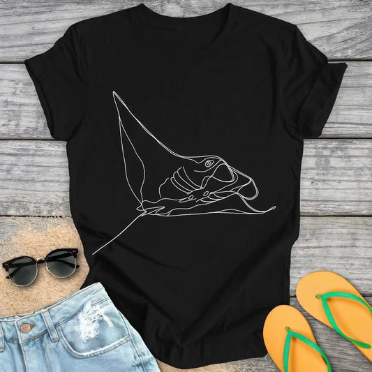 Manta Ray line drawing
