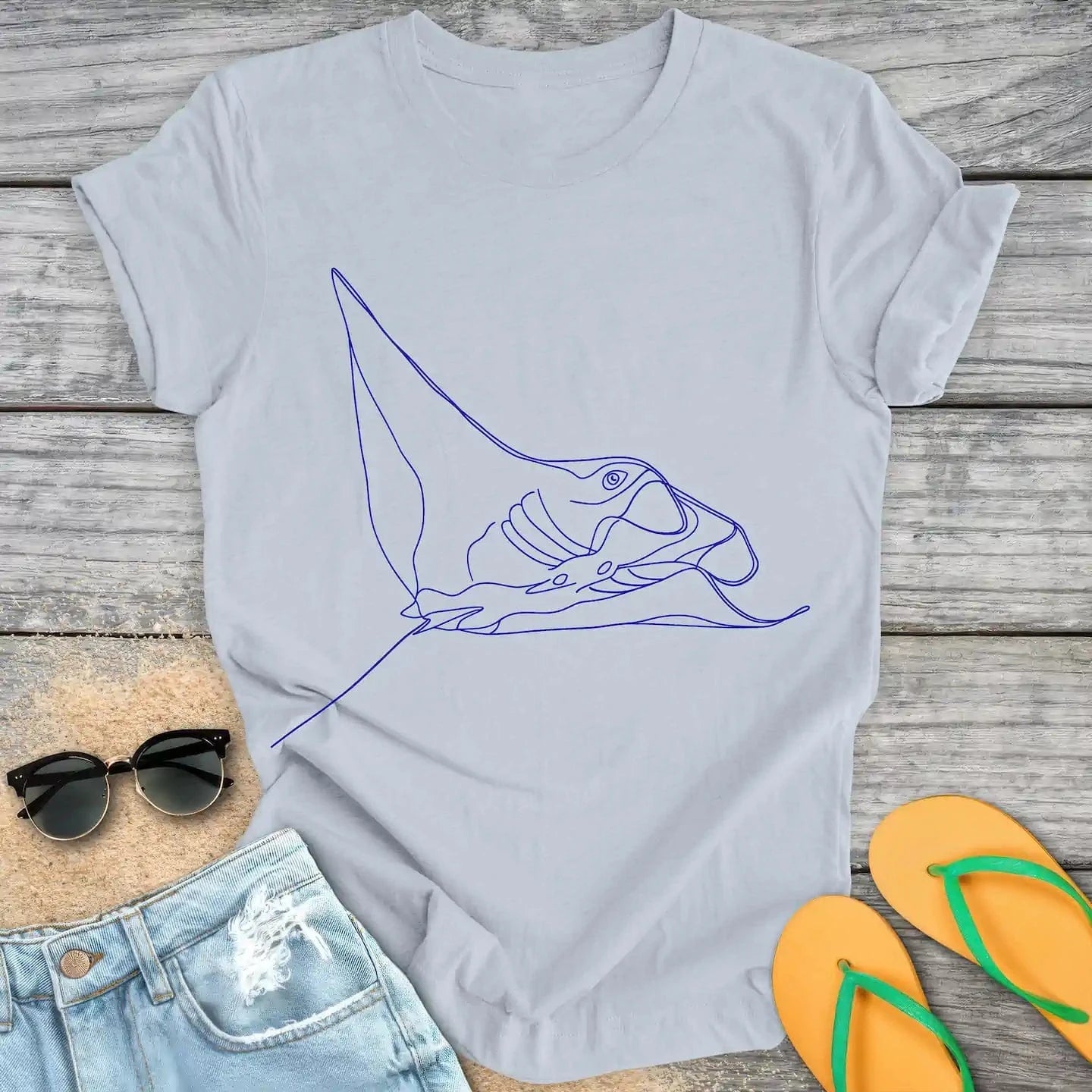Manta Ray line drawing