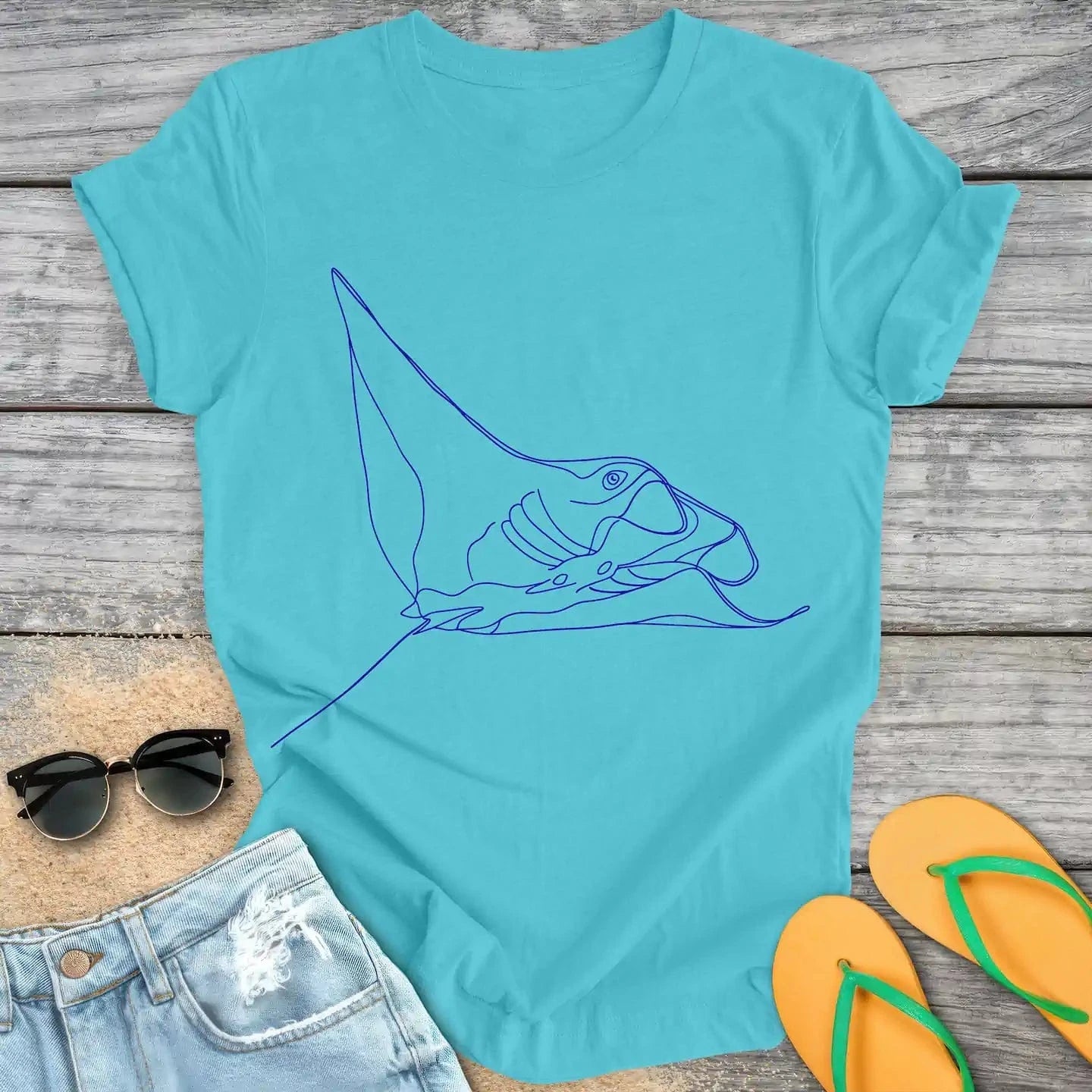 Manta Ray line drawing