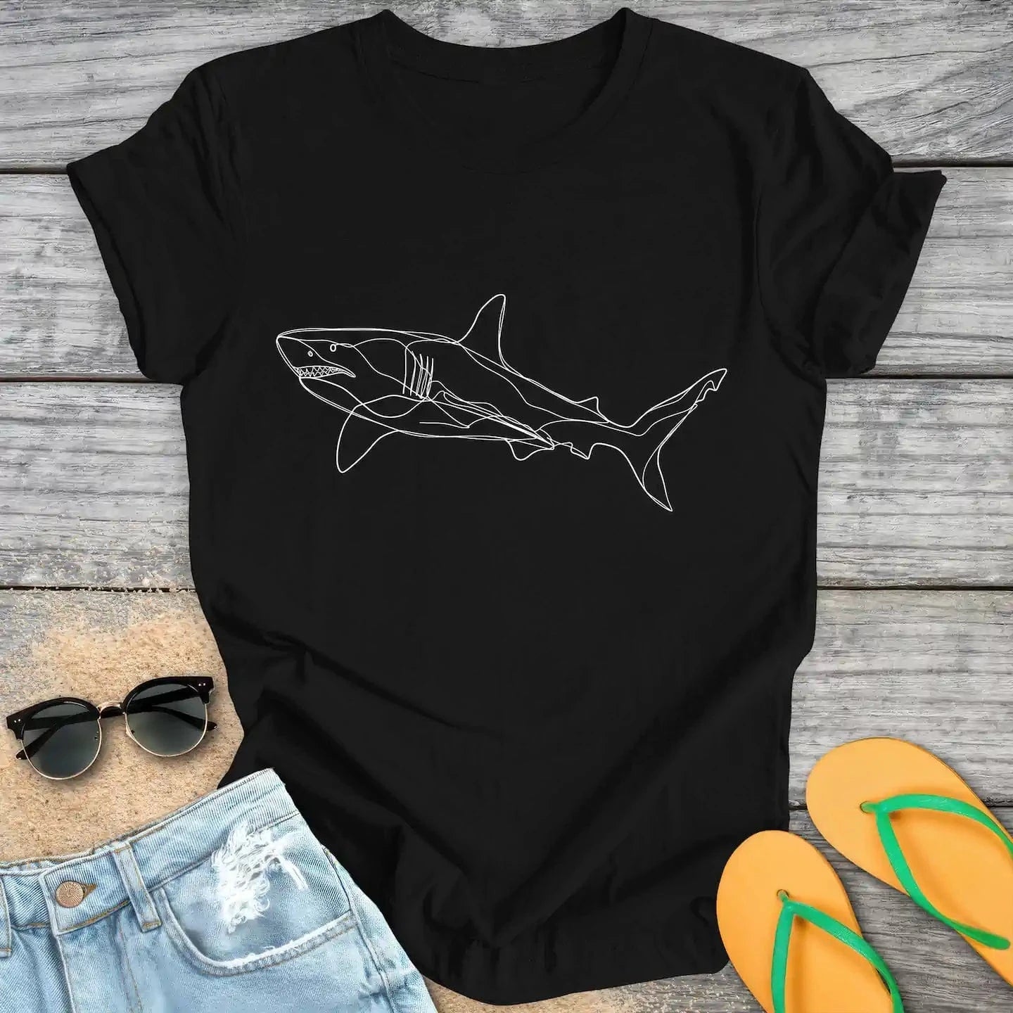 Shark line drawing