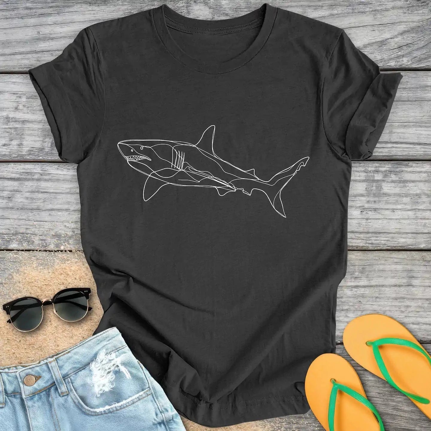Shark line drawing