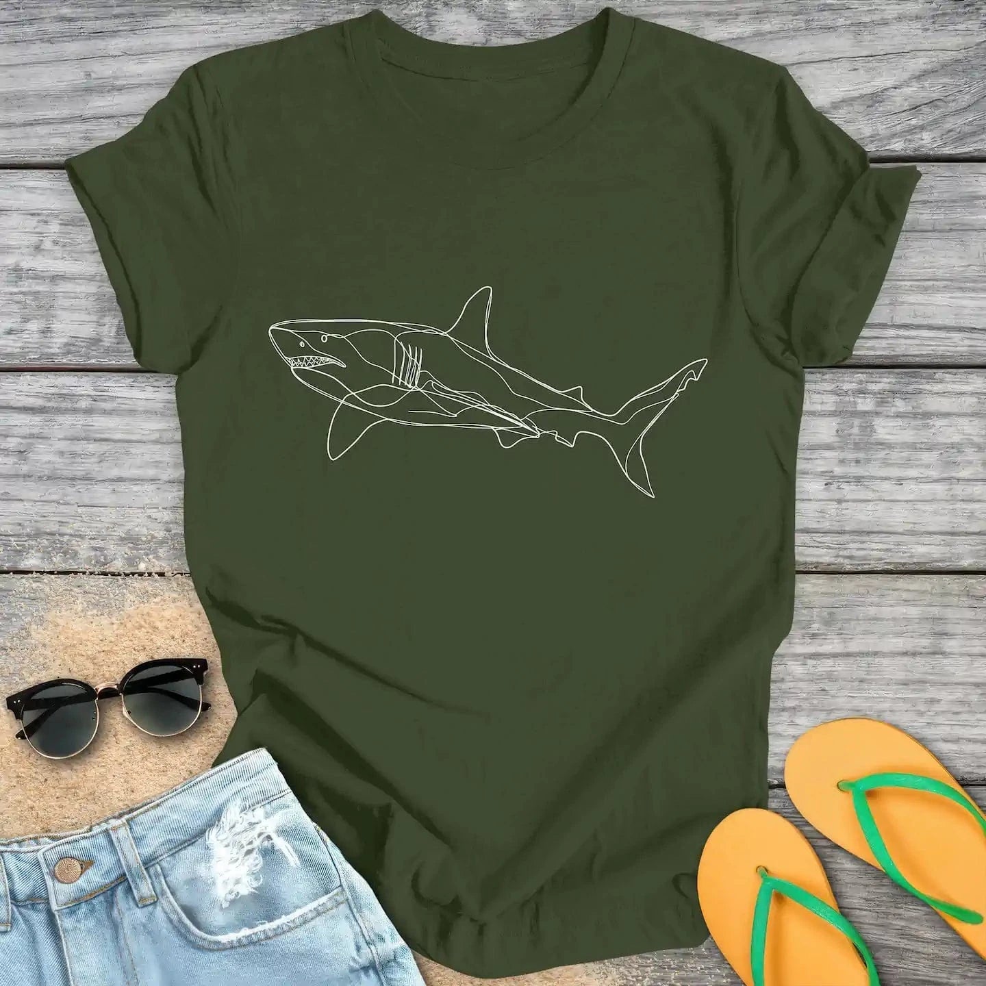 Shark line drawing