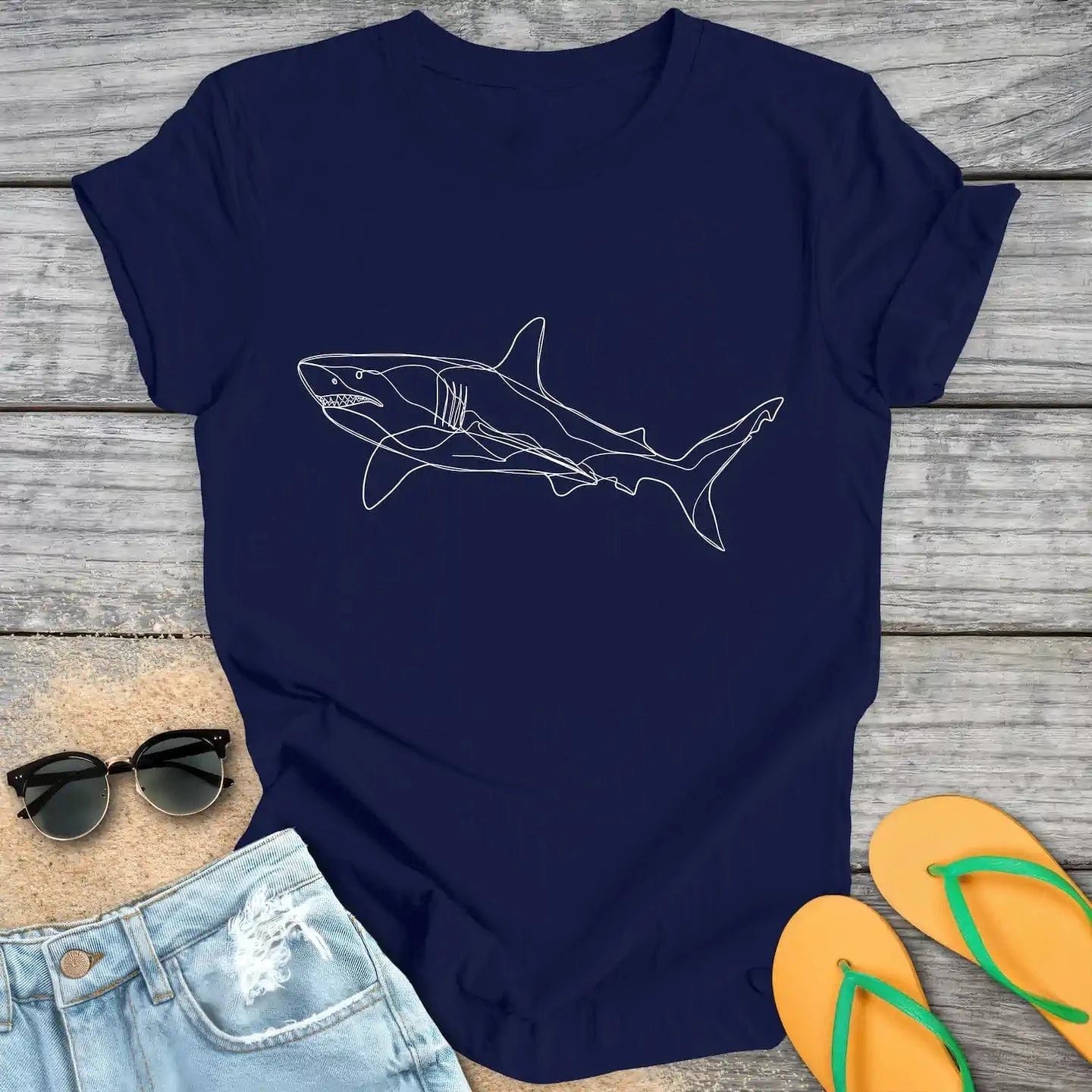 Shark line drawing
